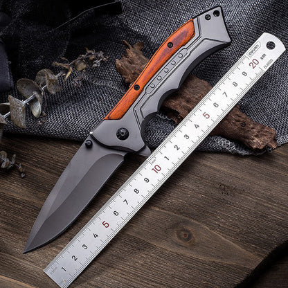 Outdoor Folding 59 HRC acid branch wood Pocket EDC Knife
