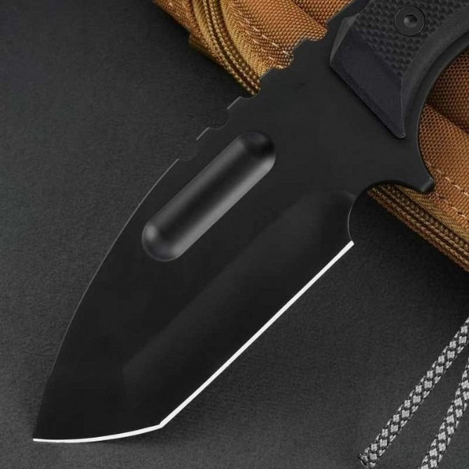 Black Titanium G10 Dual-Color Camouflage Pattern K-Sheath Outdoor Knife