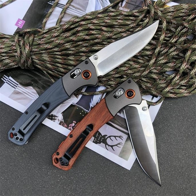 BM15080 G10 Handle and Sandalwood Handle Outdoor Folding Knife