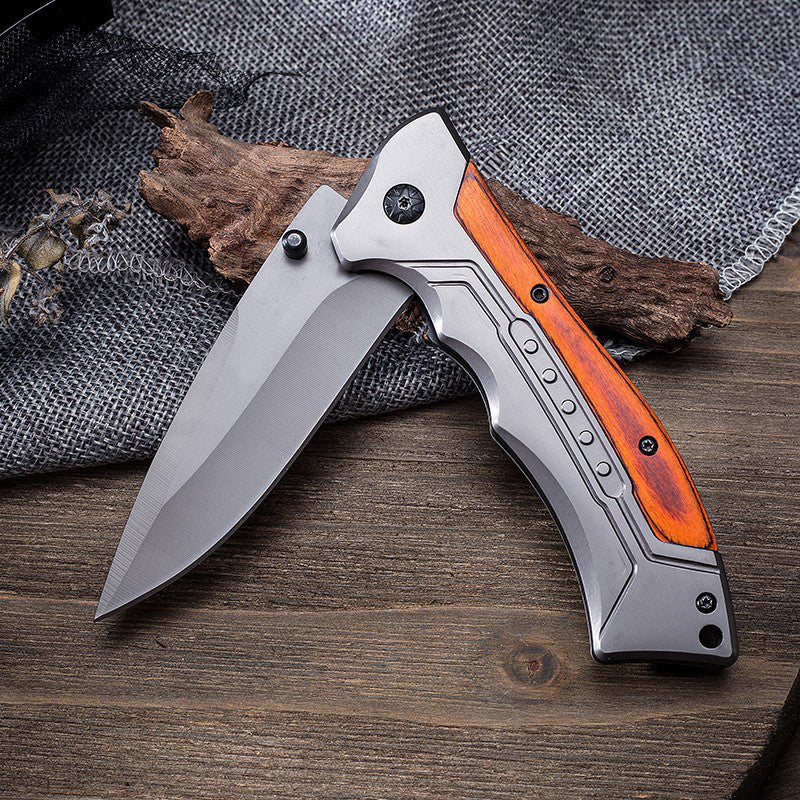 Outdoor Folding 59 HRC acid branch wood Pocket EDC Knife