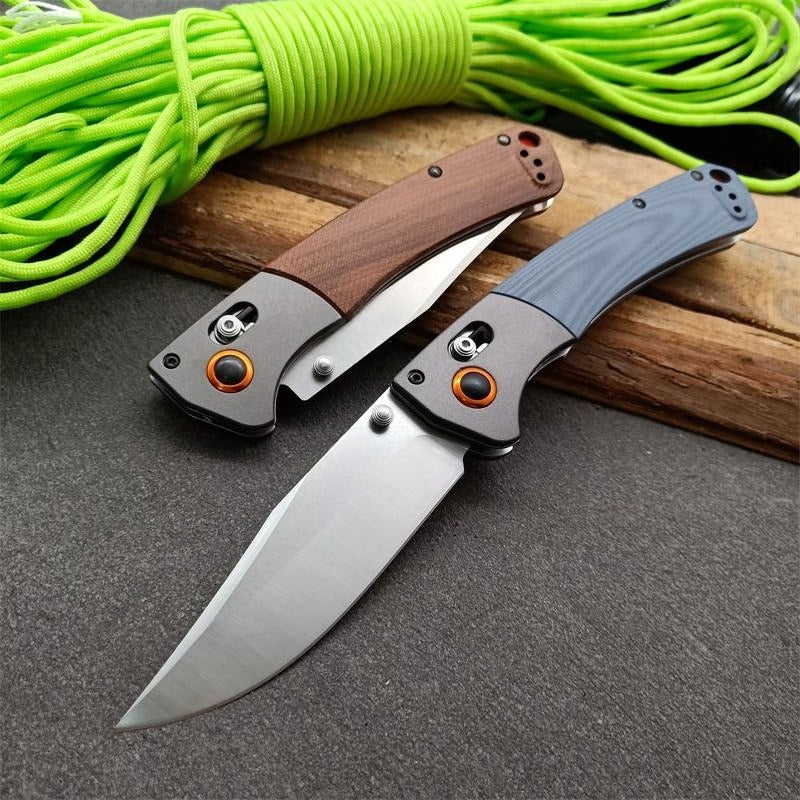 BM15080 G10 Handle and Sandalwood Handle Outdoor Folding Knife