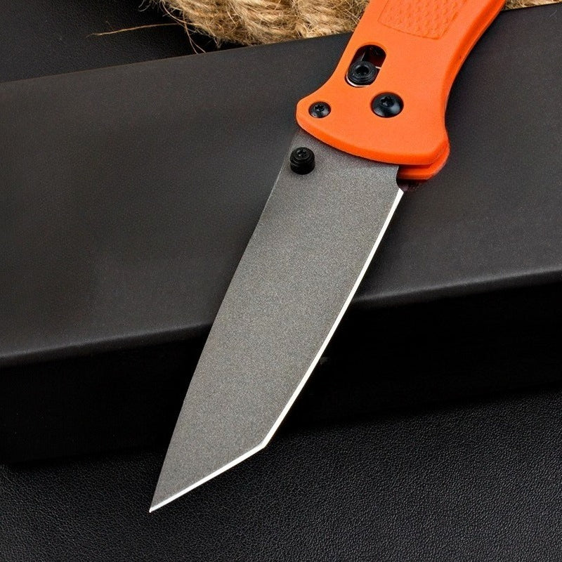 BM537GY Orange Fiberglass Handle Folding Outdoor Knife