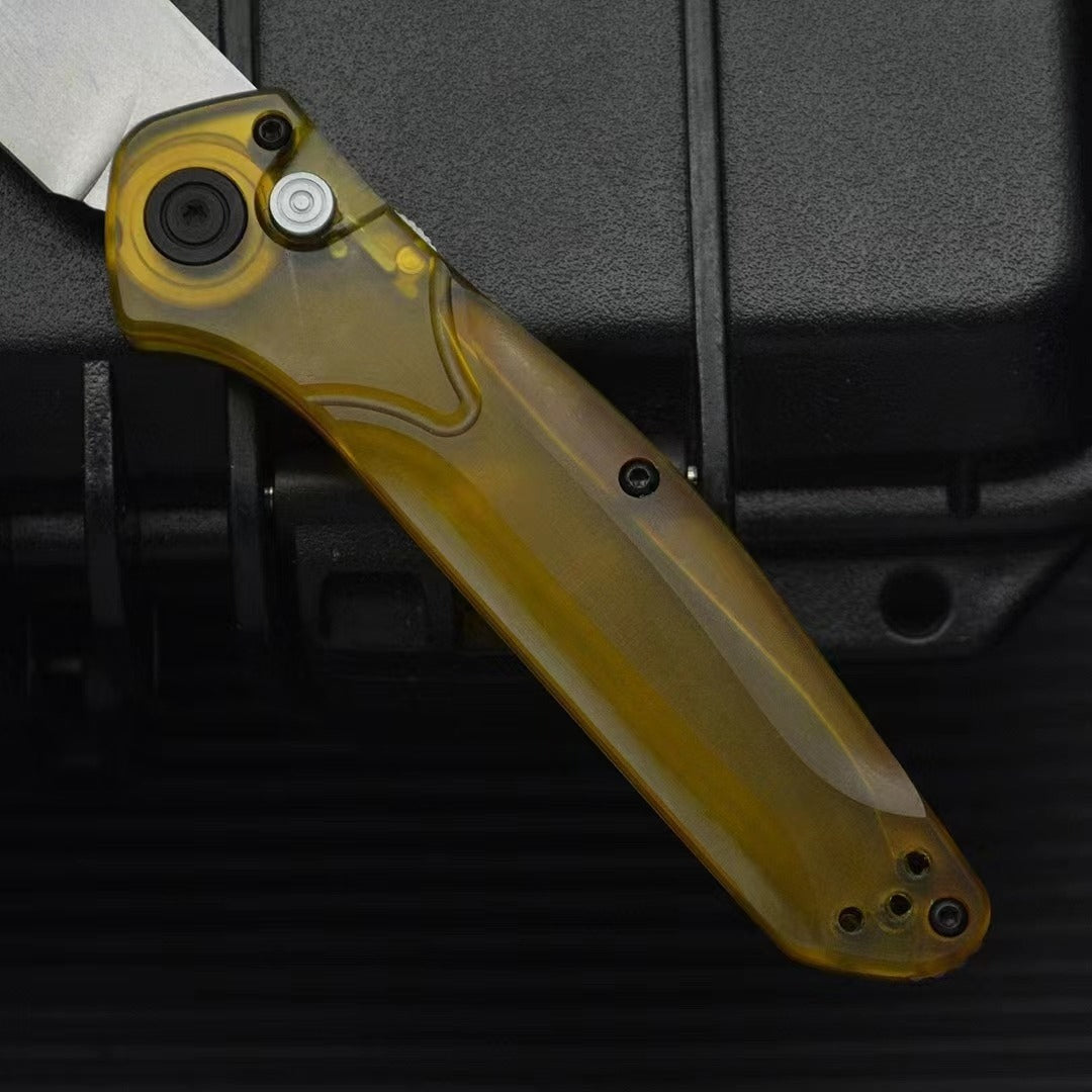 BM9400 PEA Transparent Handle D2 Steel Outdoor Portable Knife