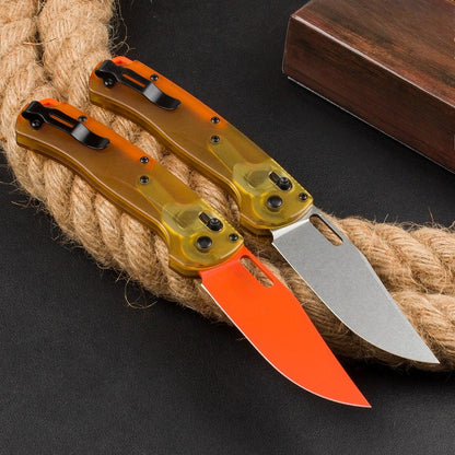 BM15535 Yellow PEI Transparent Edition Outdoor Folding Knife