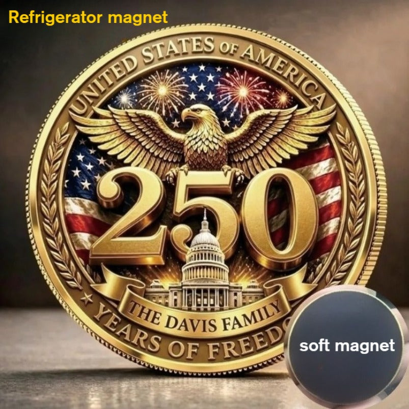 U.S. 250th Anniversary Soft-Back Metal Magnet – Fridge Decor for Home