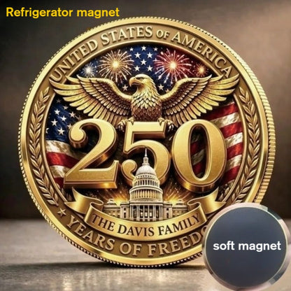 U.S. 250th Anniversary Soft-Back Metal Magnet – Fridge Decor for Home