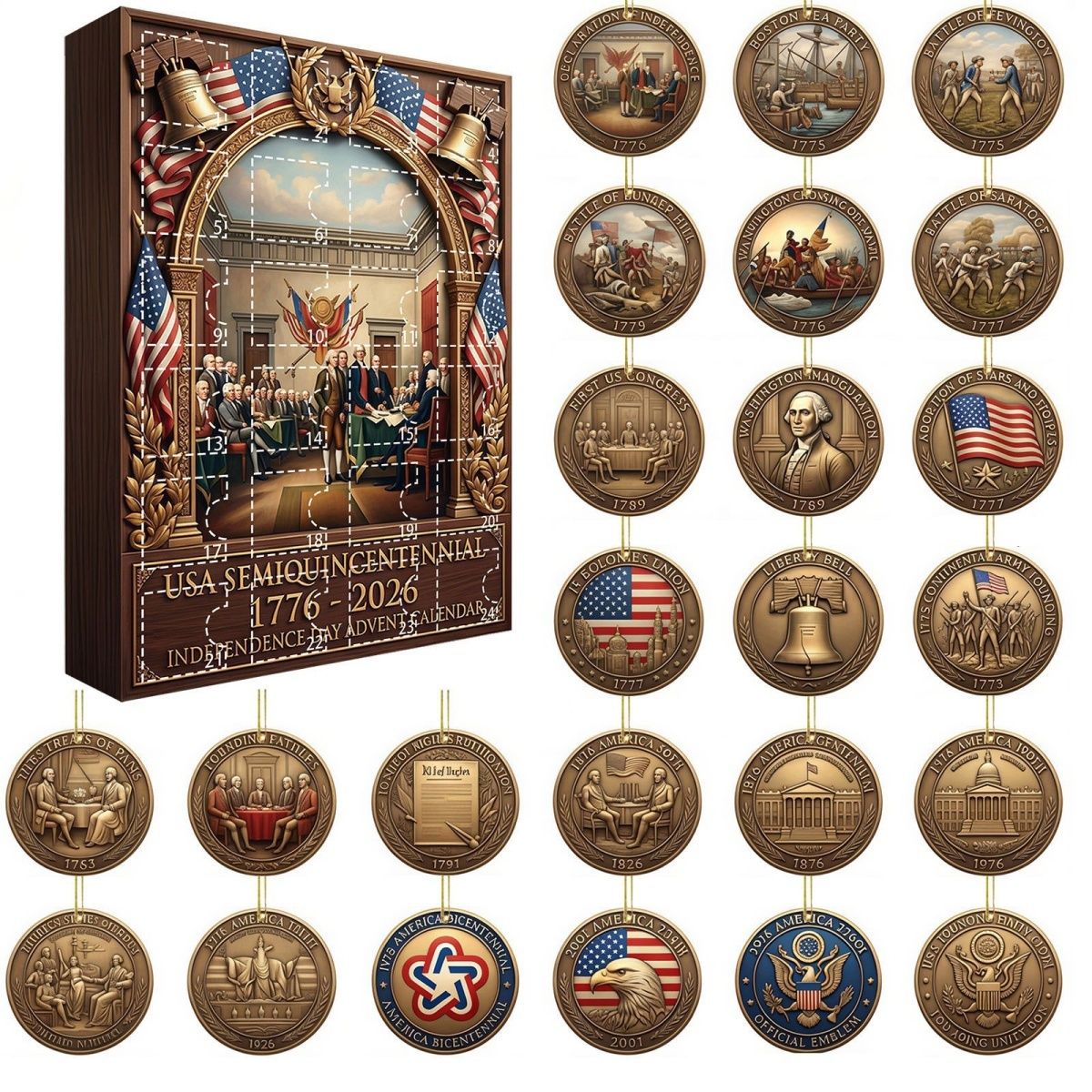 250th Independence Day Countdown Blind Box – Acrylic Pendant Home Decor