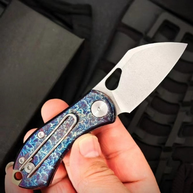 Titanium Alloy Lightning Pattern Folding Outdoor Knife