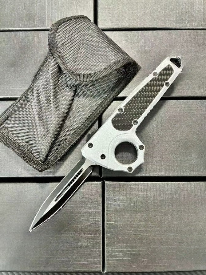 MT Zinc Alloy Carbon Brazing Material Single-Hole Outdoor Portable Knife