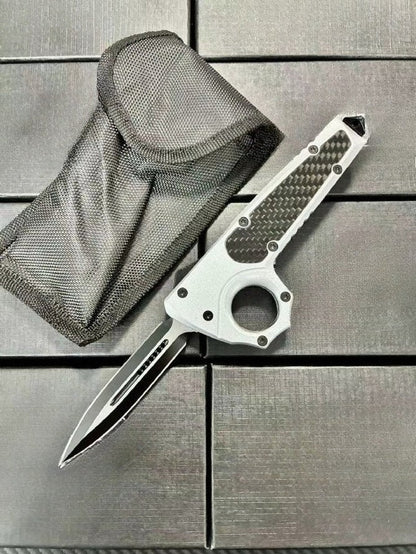 MT Zinc Alloy Carbon Brazing Material Single-Hole Outdoor Portable Knife