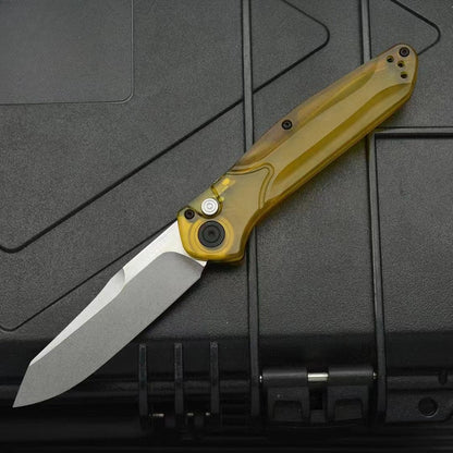 BM9400 PEA Transparent Handle D2 Steel Outdoor Portable Knife
