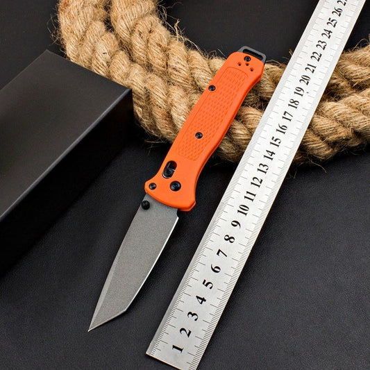 BM537GY Orange Fiberglass Handle Folding Outdoor Knife