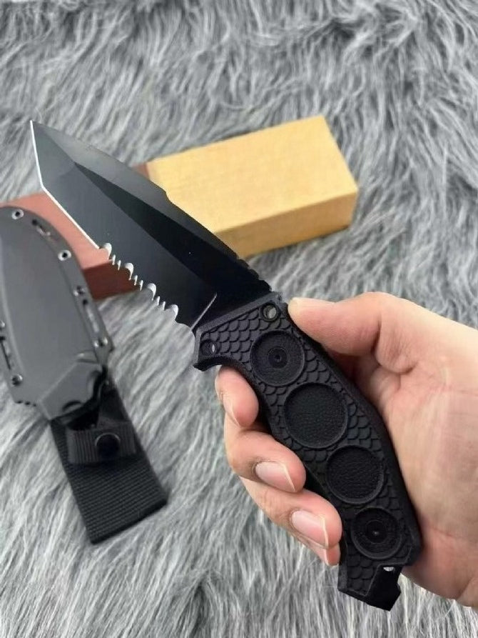 KA-5557 58-60HRC Outdoor Tool with Half Serrated Edge Knife