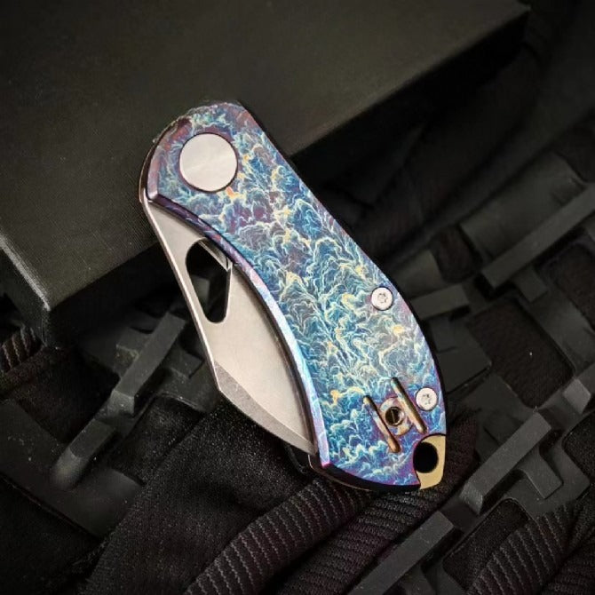 Titanium Alloy Lightning Pattern Folding Outdoor Knife