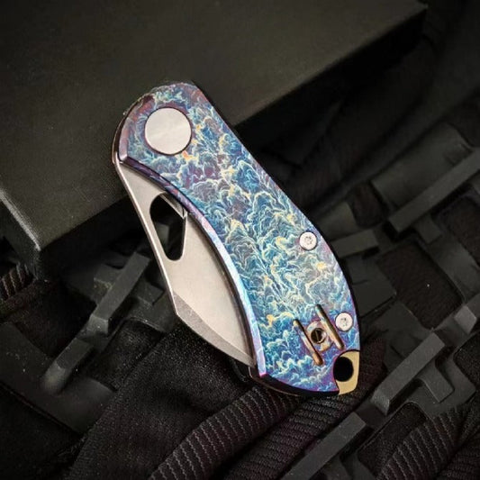 Titanium Alloy Lightning Pattern Folding Outdoor Knife