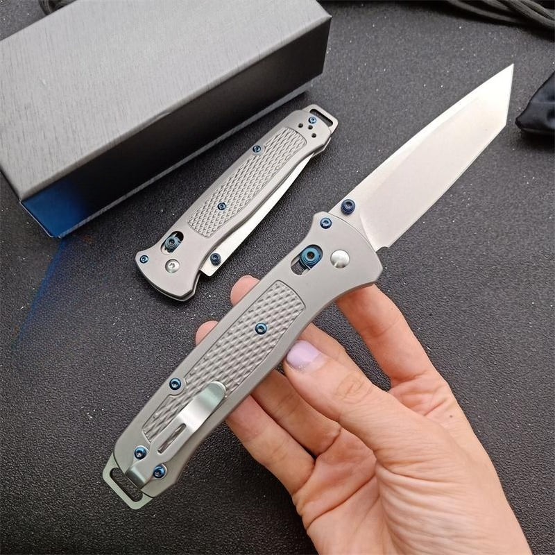 BM537GY M390 Steel Titanium Alloy Handle Outdoor Folding Knife