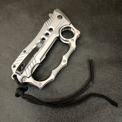 Foldable Outdoor Portable EDC Two-in-one Knuckle Dusters Knife