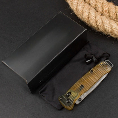 BM537 Transparent PEI Handle Outdoor Portable Folding Knife