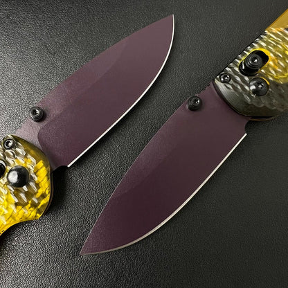 BM Mini 565PL-2501 Hammered Clear PEI Handle Outdoor Knife