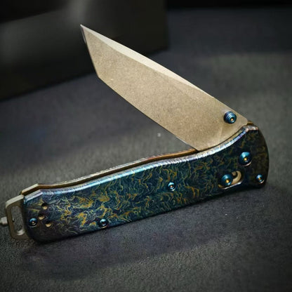 BM537BK Titanium Alloy Lightning Pattern Outdoor Folding Knife