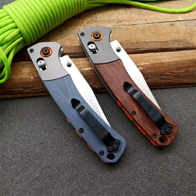 BM15080 G10 Handle and Sandalwood Handle Outdoor Folding Knife