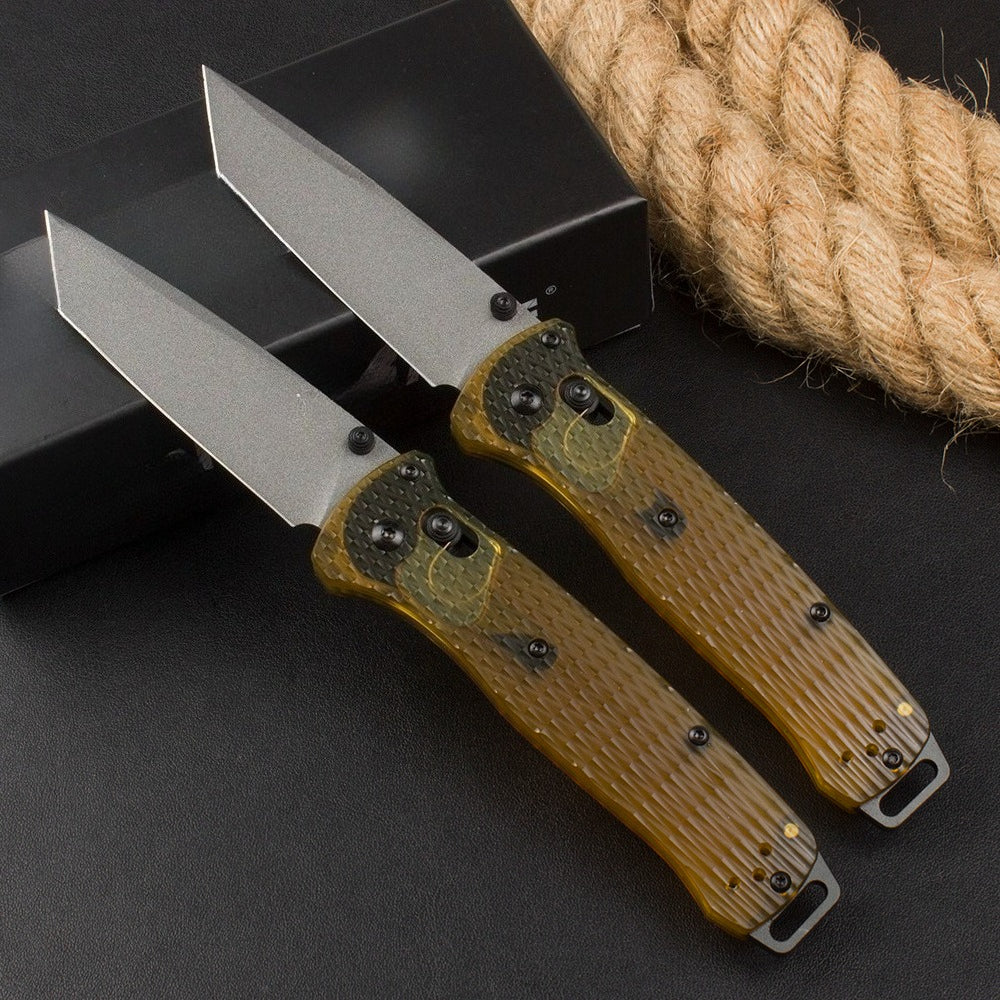 BM537 Transparent PEI Handle Outdoor Portable Folding Knife