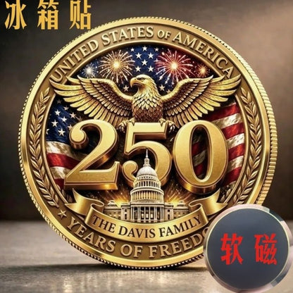 U.S. 250th Anniversary Soft-Back Metal Magnet – Fridge Decor for Home