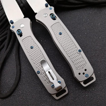 BM537GY M390 Steel Titanium Alloy Handle Outdoor Folding Knife
