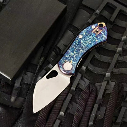 Titanium Alloy Lightning Pattern Folding Outdoor Knife