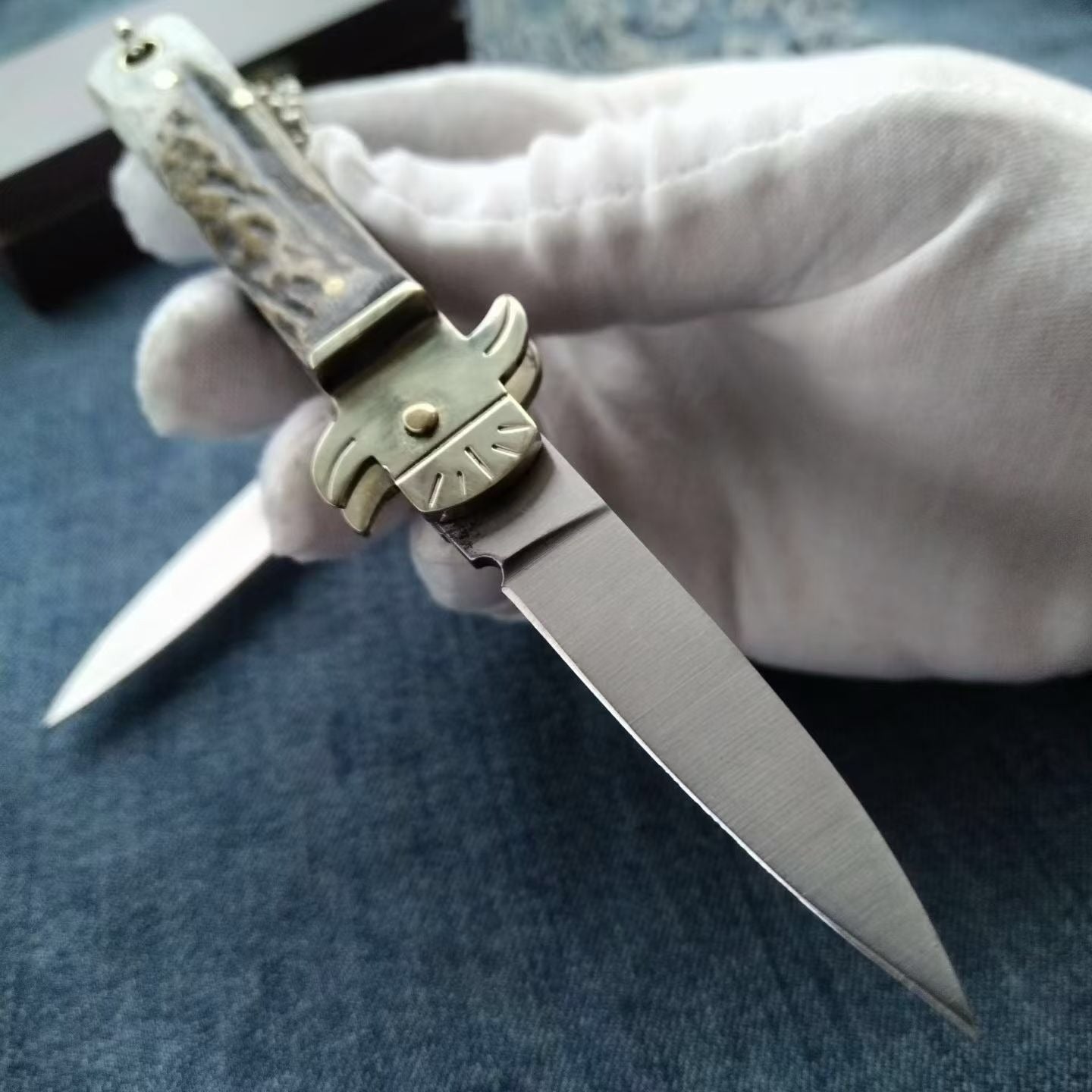 Small Deer Antler Handle D2 Outdoor Portable Knife