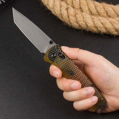 BM537 Transparent PEI Handle Outdoor Portable Folding Knife