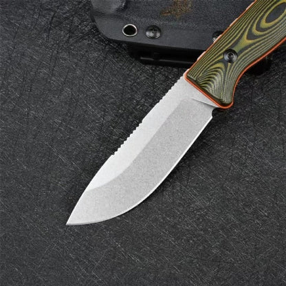 BM15002 Green Handle Patterned Outdoor Portable Knife