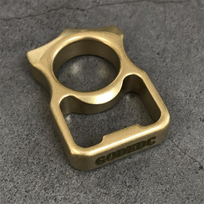 GOODEDC Stonewashed Brass Bottle Opening EDC Keychain Tool