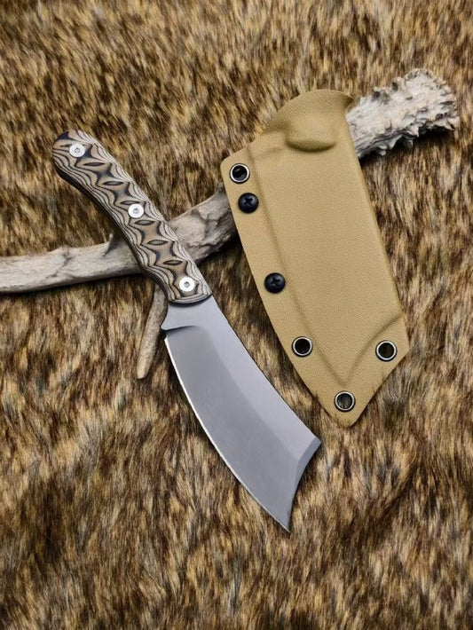 USA-10 Steel Dual-tone G10 Sand-colored K-sheath Outdoor Knife