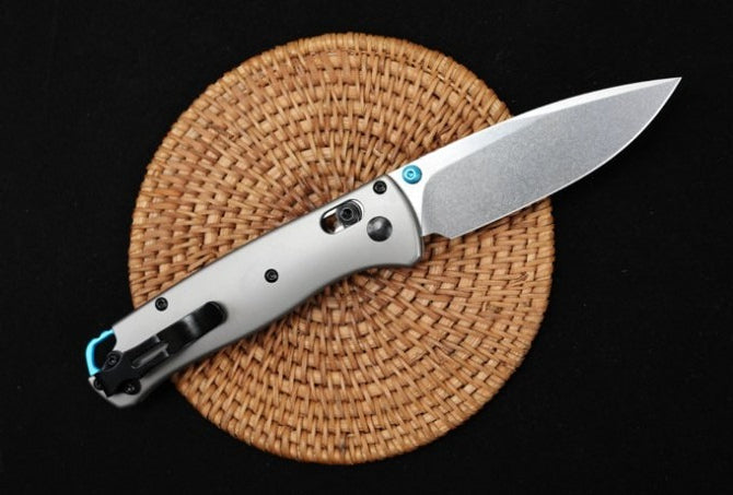 BM535-3 Silver Titanium Handle S90V Outdoor Folding Knife