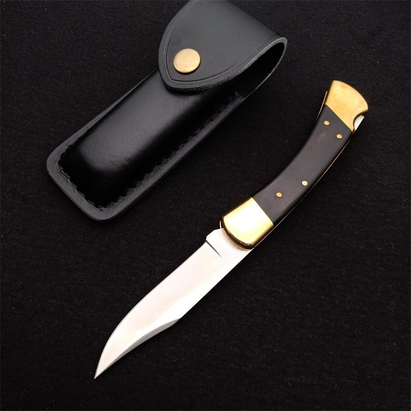 Single Handle Copper Rivet Black Rosewood Wood Bk 110 Folding Knife