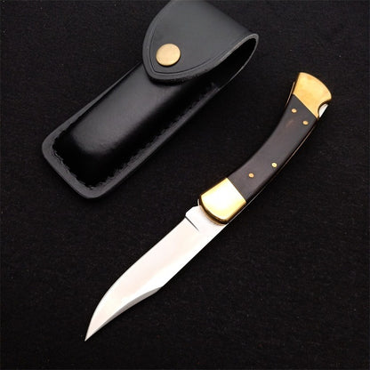Single Handle Copper Rivet Black Rosewood Wood Bk 110 Folding Knife