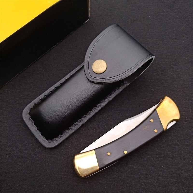 Single Handle Copper Rivet Black Rosewood Wood Bk 110 Folding Knife