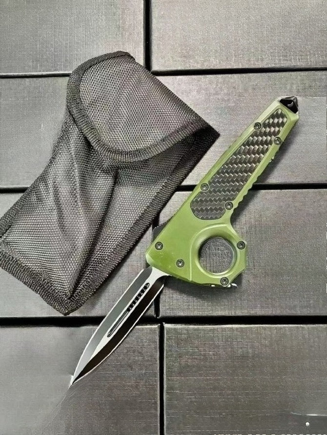 MT Zinc Alloy Carbon Brazing Material Single-Hole Outdoor Portable Knife