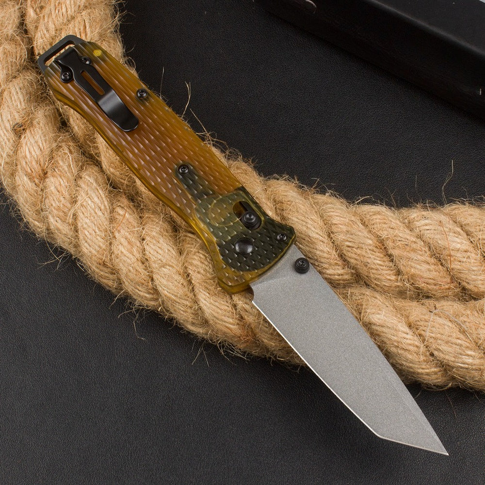BM537 Transparent PEI Handle Outdoor Portable Folding Knife