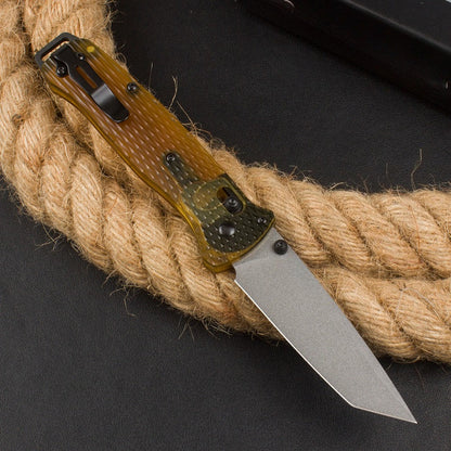 BM537 Transparent PEI Handle Outdoor Portable Folding Knife
