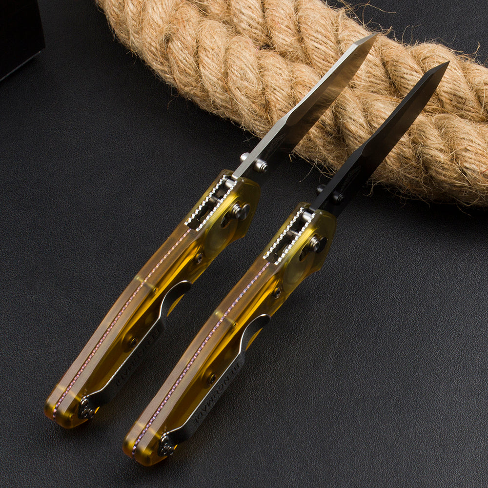 BM940 Transparent Yellow Handle D2 Steel Outdoor Folding Knife