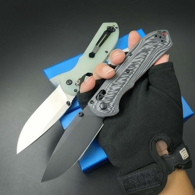 BM560 CPM-M4 Stonewashed Black Titanium-Plated Outdoor Folding Knife