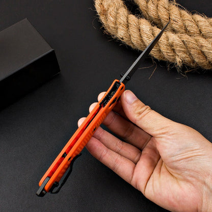 BM537GY Orange Fiberglass Handle Folding Outdoor Knife