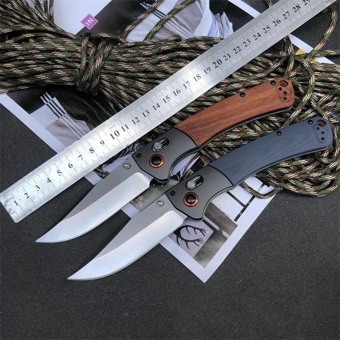 BM15080 G10 Handle and Sandalwood Handle Outdoor Folding Knife