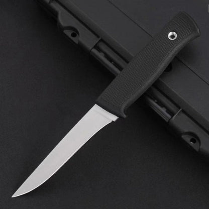 F2z Black Thermoplastic Elastic Rubber-Wrapped Handle Outdoor Knife