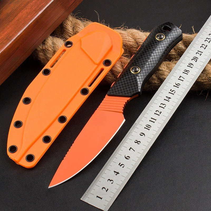 BM15600 Black Nylon Fiberglass Handle D2 Steel Orange Knife