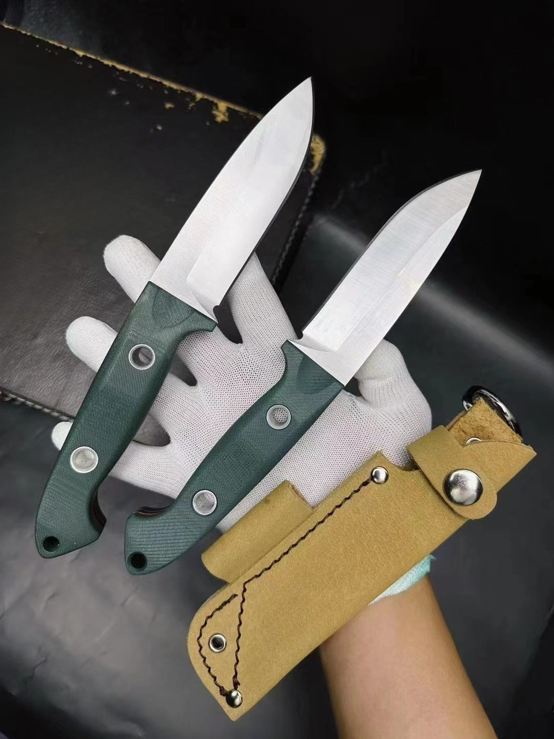 BM162 Green G10 Handle Knife2
