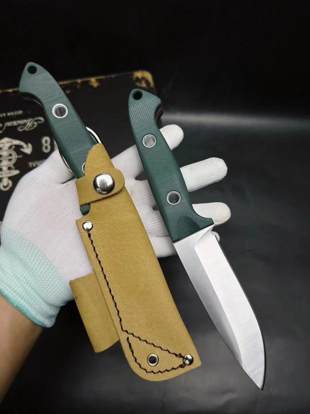 BM162 Green G10 Handle Knife6