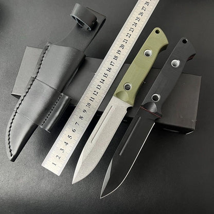 BM163 Black Stonewashed G10 Handle Knife